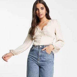 ASOS Satin Cream Blouse - Never Worn